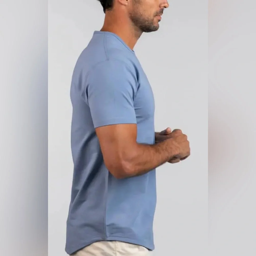 NWT! BYLT Basics Drop Cut Lux Shirt- Atlantic- Size Large - Picture 5 of 7